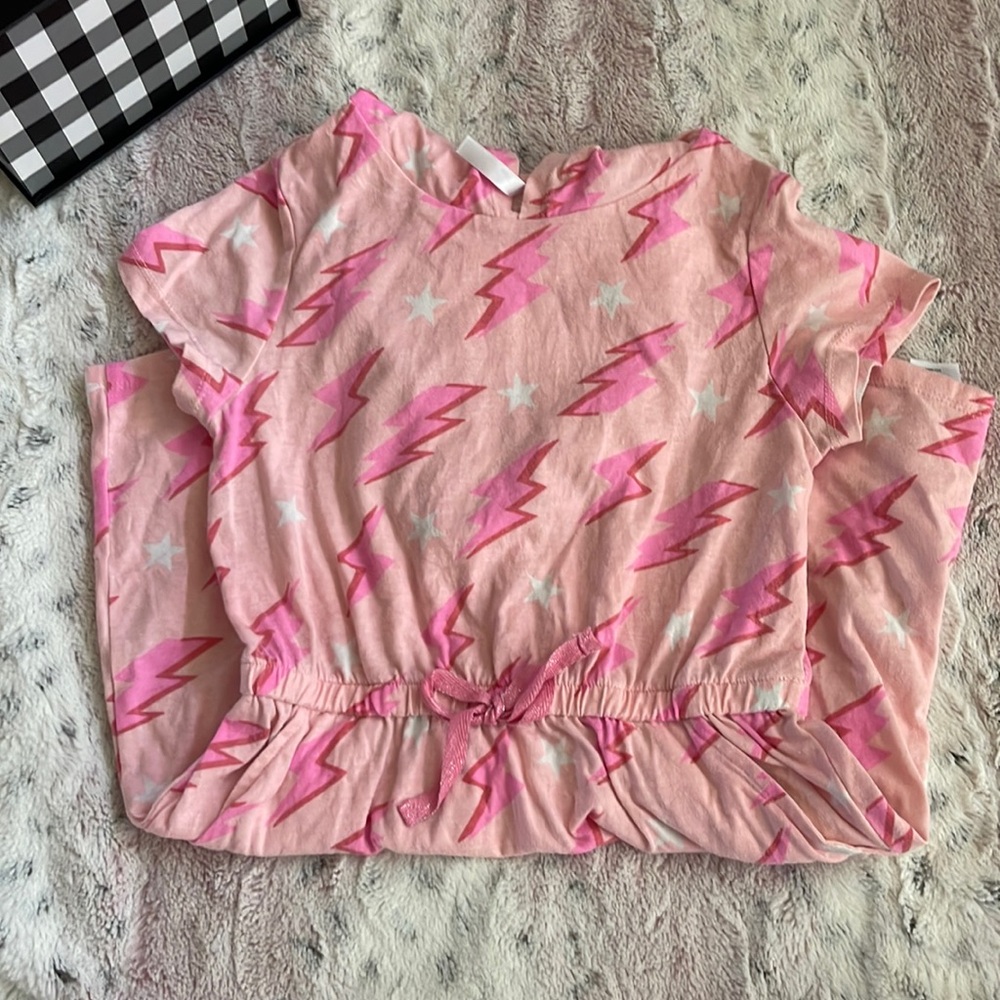 FabKids Pink Lightening and Stars Pool Cover-up dress size M (8)